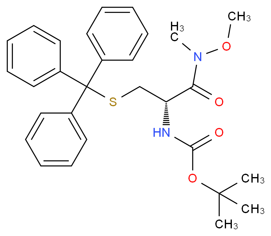 N-Boc-S-tritylcystein-N-methoxy-N-methylamide_分子结构_CAS_158861-38-2)