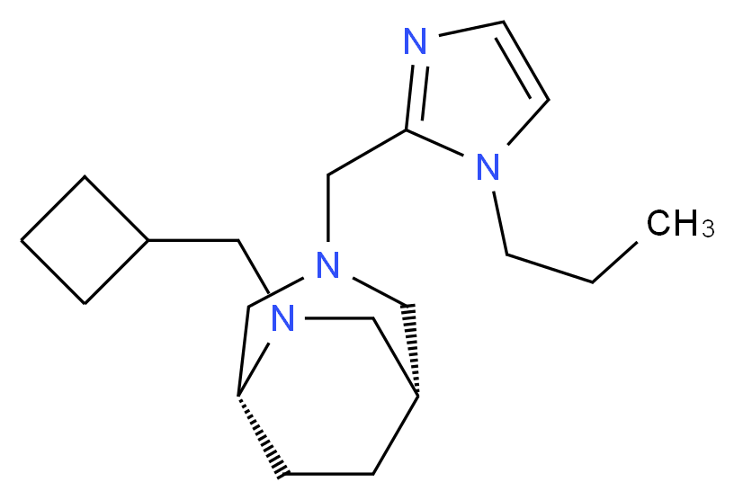 (1S*,5R*)-6-(cyclobutylmethyl)-3-[(1-propyl-1H-imidazol-2-yl)methyl]-3,6-diazabicyclo[3.2.2]nonane_分子结构_CAS_)