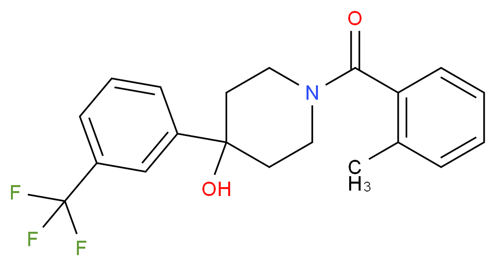 1-(2-methylbenzoyl)-4-[3-(trifluoromethyl)phenyl]-4-piperidinol_分子结构_CAS_)