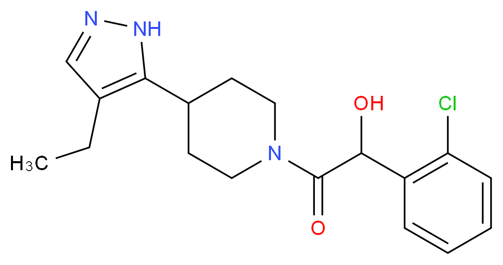 1-(2-chlorophenyl)-2-[4-(4-ethyl-1H-pyrazol-5-yl)piperidin-1-yl]-2-oxoethanol_分子结构_CAS_)