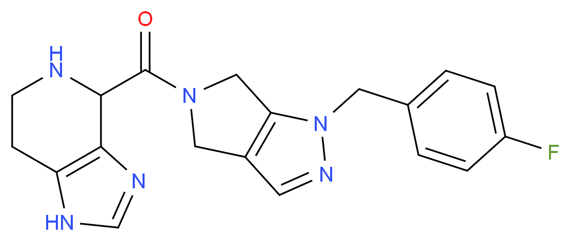 4-{[1-(4-fluorobenzyl)-4,6-dihydropyrrolo[3,4-c]pyrazol-5(1H)-yl]carbonyl}-4,5,6,7-tetrahydro-1H-imidazo[4,5-c]pyridine_分子结构_CAS_)