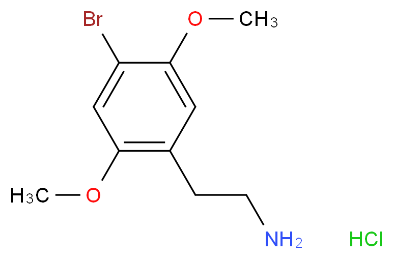 (±)-1-(4-Bromo-2,5-dimethoxyphenyl)-2-ethanamine hydrochloride_分子结构_CAS_66142-81-2)