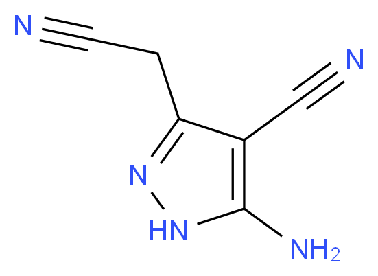 5-Amino-3-(cyanomethyl)-1H-pyrazole-4-carbonitrile_分子结构_CAS_54711-21-6)