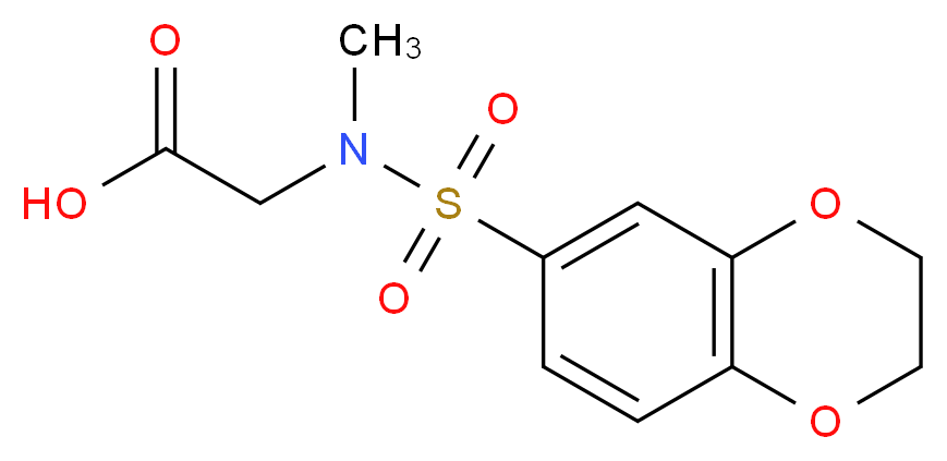 [(2,3-dihydro-1,4-benzodioxin-6-ylsulfonyl)(methyl)amino]acetic acid_分子结构_CAS_)