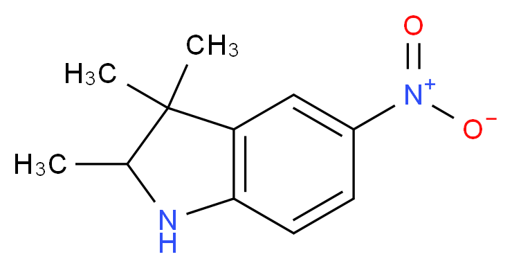 2,3,3-Trimethyl-5-nitroindoline_分子结构_CAS_916792-03-5)
