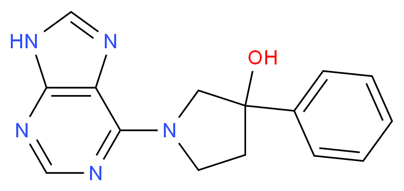 3-phenyl-1-(9H-purin-6-yl)-3-pyrrolidinol_分子结构_CAS_)