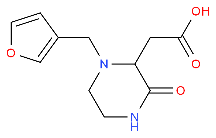 [1-(3-furylmethyl)-3-oxo-2-piperazinyl]acetic acid_分子结构_CAS_)