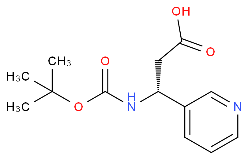 (3R)-3-{[(tert-butoxy)carbonyl]amino}-3-(pyridin-3-yl)propanoic acid_分子结构_CAS_500788-96-5