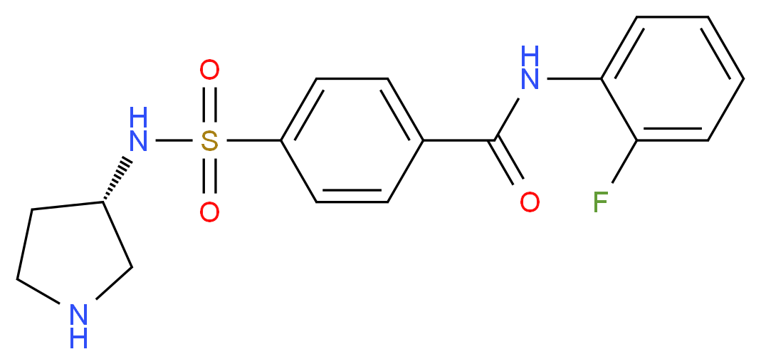 N-(2-fluorophenyl)-4-{[(3S)-3-pyrrolidinylamino]sulfonyl}benzamide_分子结构_CAS_)