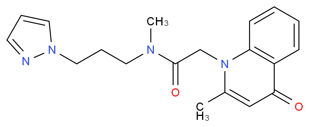 N-methyl-2-(2-methyl-4-oxoquinolin-1(4H)-yl)-N-[3-(1H-pyrazol-1-yl)propyl]acetamide_分子结构_CAS_)