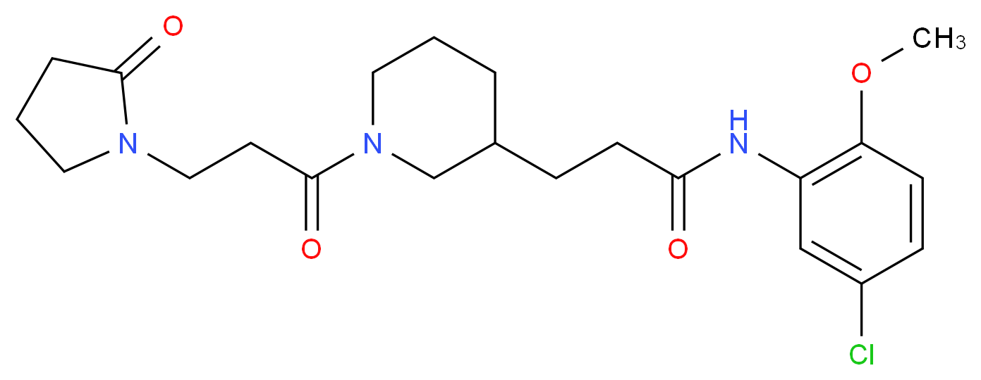 N-(5-chloro-2-methoxyphenyl)-3-{1-[3-(2-oxo-1-pyrrolidinyl)propanoyl]-3-piperidinyl}propanamide_分子结构_CAS_)