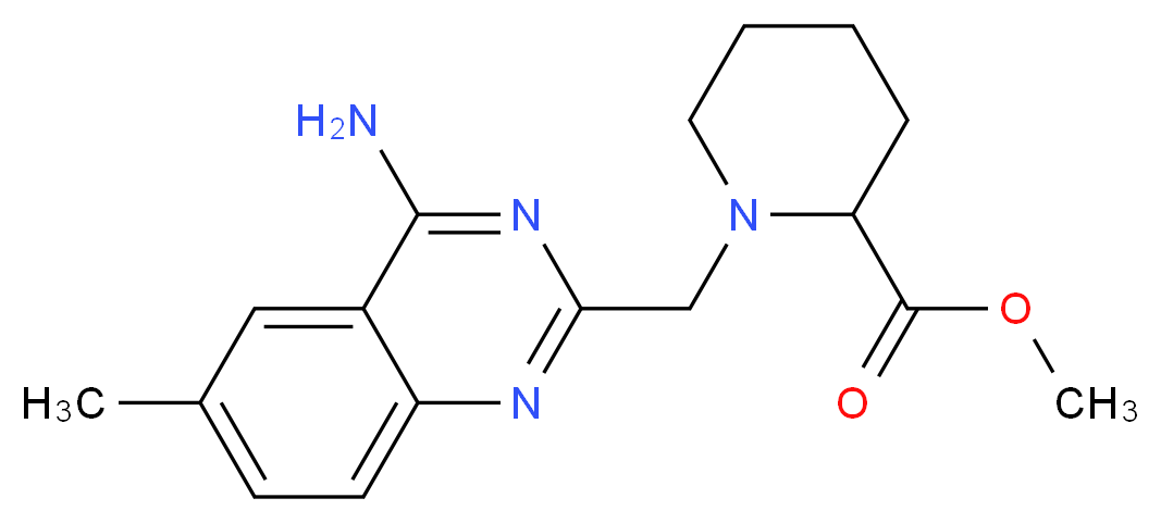 methyl 1-[(4-amino-6-methyl-2-quinazolinyl)methyl]-2-piperidinecarboxylate_分子结构_CAS_)