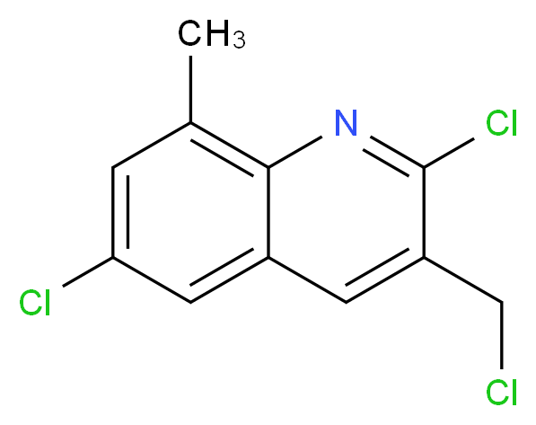 3-CHLOROMETHYL-2,6-DICHLORO-8-METHYLQUINOLINE_分子结构_CAS_948292-19-1)