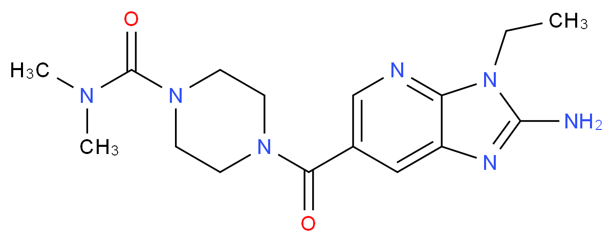 4-[(2-amino-3-ethyl-3H-imidazo[4,5-b]pyridin-6-yl)carbonyl]-N,N-dimethylpiperazine-1-carboxamide_分子结构_CAS_)