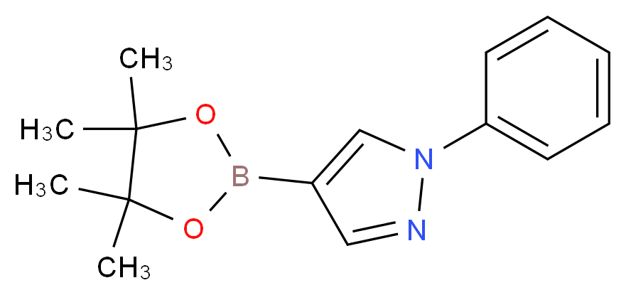 1-Phenyl-4-(4,4,5,5-tetramethyl-1,3,2-dioxaborolan-2-yl)-1H-pyrazole_分子结构_CAS_1002334-12-4)