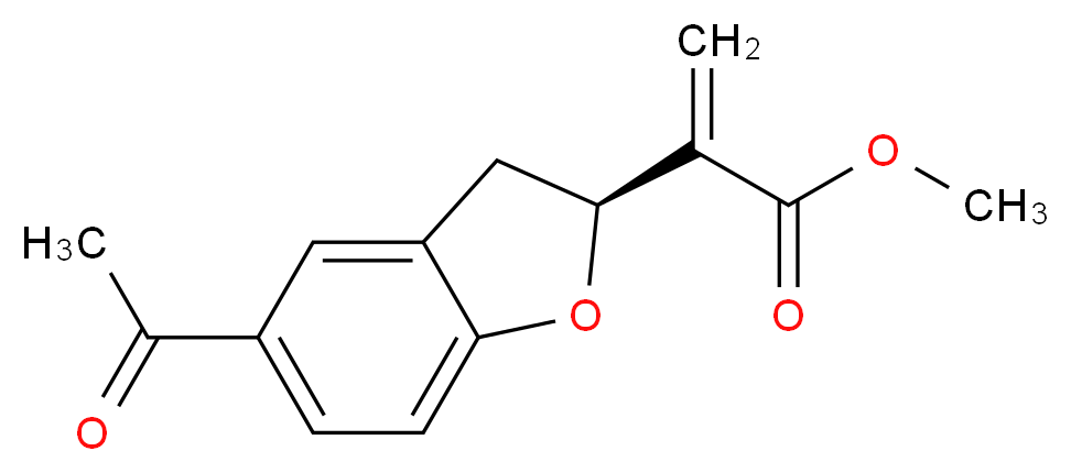 methyl 2-[(2S)-5-acetyl-2,3-dihydro-1-benzofuran-2-yl]prop-2-enoate_分子结构_CAS_617722-55-1