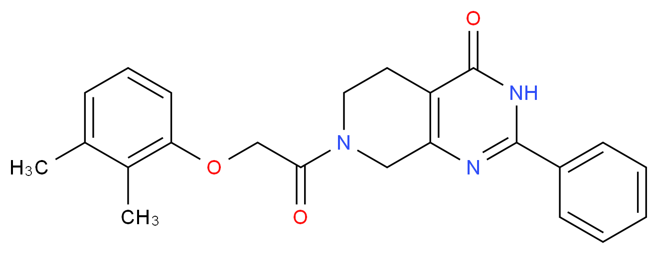 7-[(2,3-dimethylphenoxy)acetyl]-2-phenyl-5,6,7,8-tetrahydropyrido[3,4-d]pyrimidin-4(3H)-one_分子结构_CAS_)