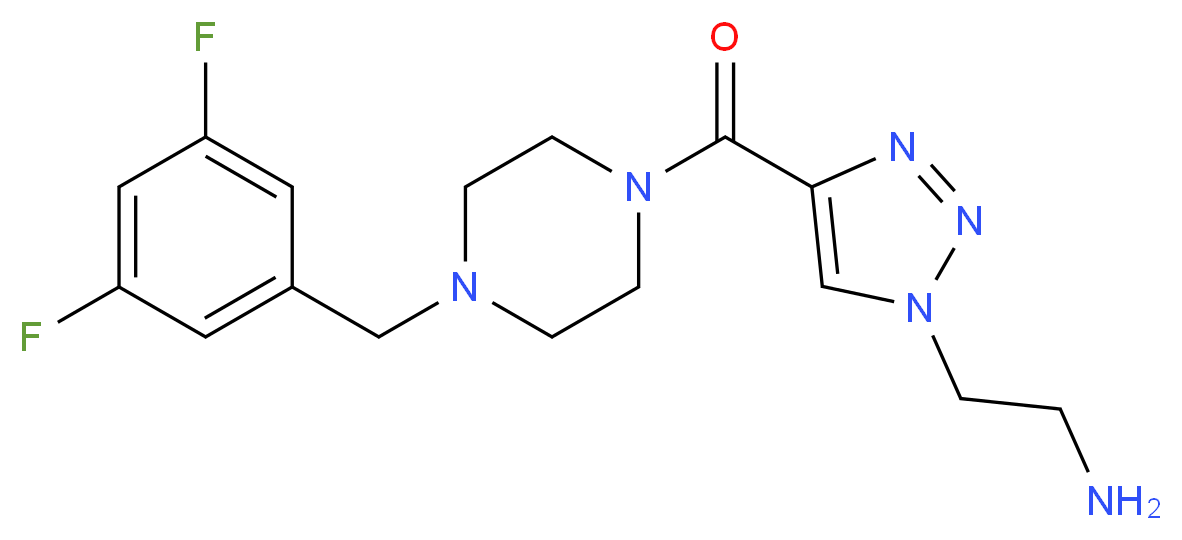 2-(4-{[4-(3,5-difluorobenzyl)piperazin-1-yl]carbonyl}-1H-1,2,3-triazol-1-yl)ethanamine_分子结构_CAS_)