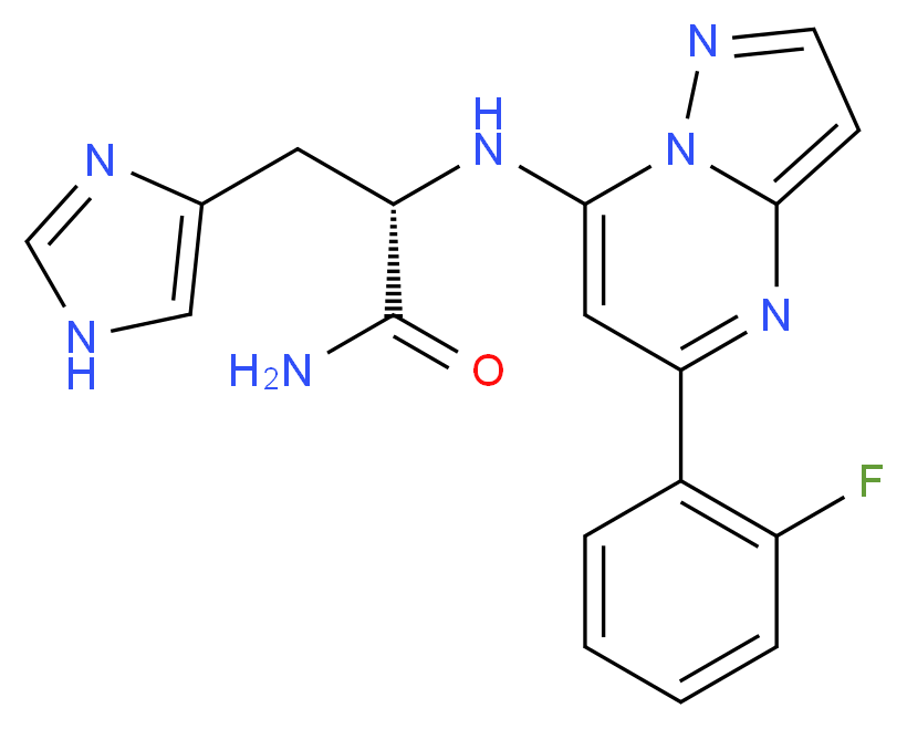 N-[5-(2-fluorophenyl)pyrazolo[1,5-a]pyrimidin-7-yl]-L-histidinamide_分子结构_CAS_)