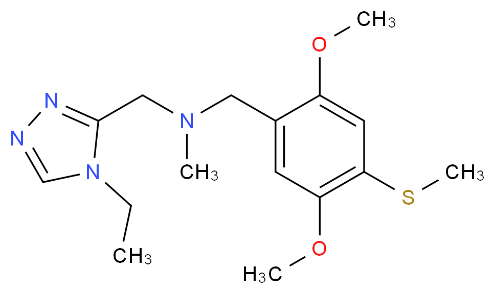 1-[2,5-dimethoxy-4-(methylthio)phenyl]-N-[(4-ethyl-4H-1,2,4-triazol-3-yl)methyl]-N-methylmethanamine_分子结构_CAS_)