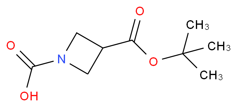 3-[(tert-butoxy)carbonyl]azetidine-1-carboxylic acid_分子结构_CAS_142253-55-2