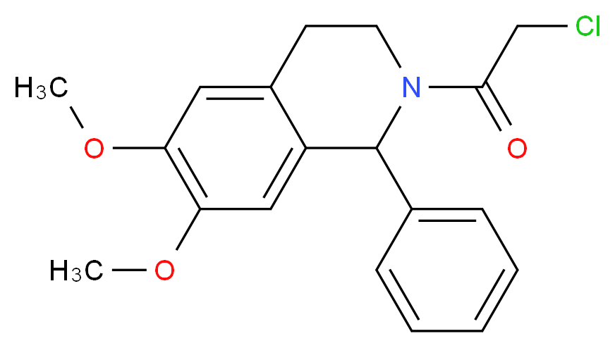 2-Chloro-1-(6,7-dimethoxy-1-phenyl-3,4-dihydro-1H-isoquinolin-2-yl)-ethanone_分子结构_CAS_66040-35-5)