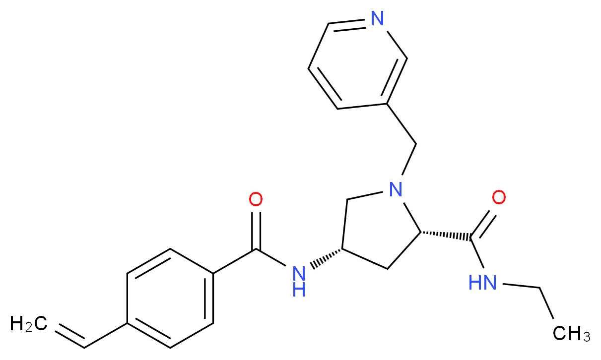 (4S)-N-ethyl-1-(pyridin-3-ylmethyl)-4-[(4-vinylbenzoyl)amino]-L-prolinamide_分子结构_CAS_)