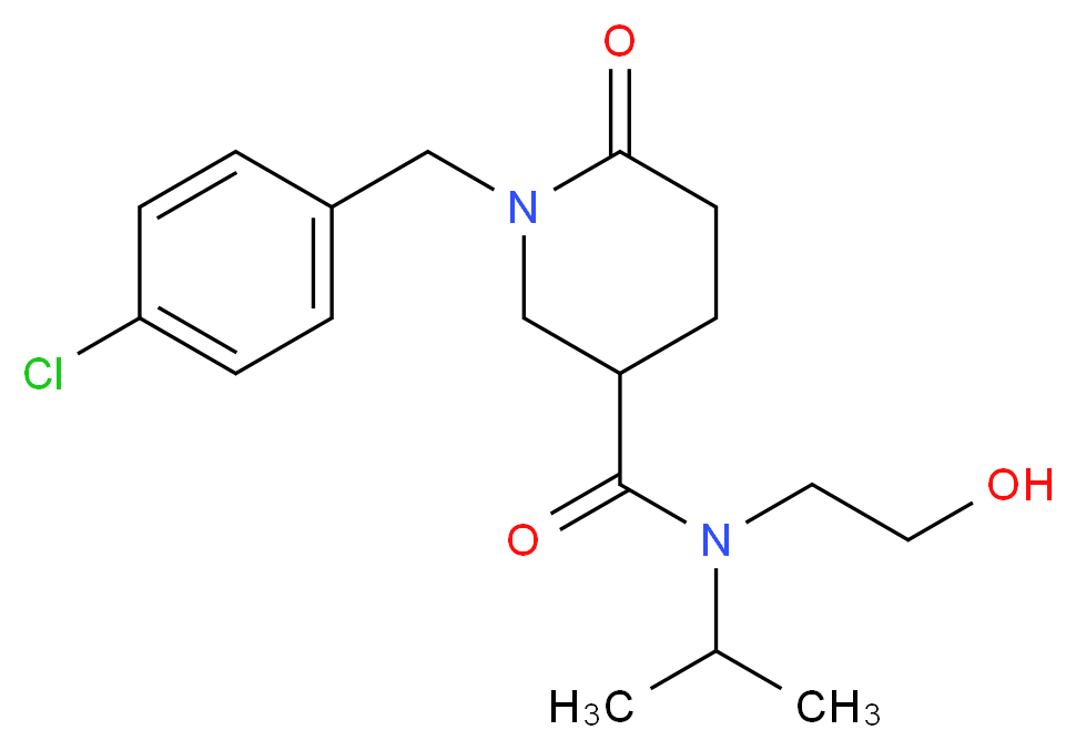 1-(4-chlorobenzyl)-N-(2-hydroxyethyl)-N-isopropyl-6-oxo-3-piperidinecarboxamide_分子结构_CAS_)