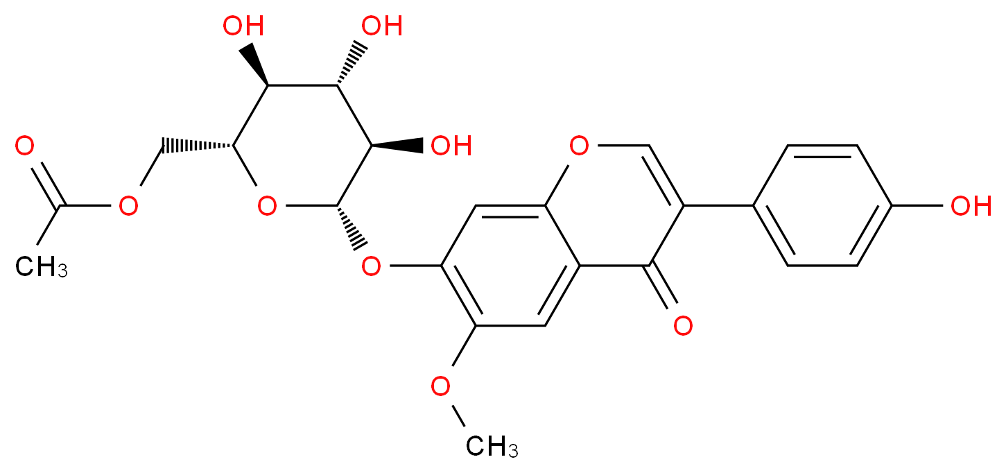 [(2R,3S,4S,5R,6S)-3,4,5-trihydroxy-6-{[3-(4-hydroxyphenyl)-6-methoxy-4-oxo-4H-chromen-7-yl]oxy}oxan-2-yl]methyl acetate_分子结构_CAS_134859-96-4