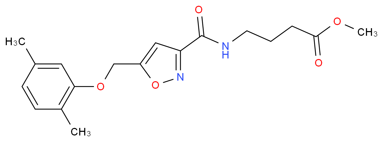 methyl 4-[({5-[(2,5-dimethylphenoxy)methyl]-3-isoxazolyl}carbonyl)amino]butanoate_分子结构_CAS_)