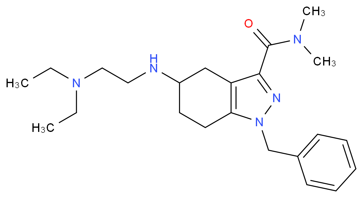 1-benzyl-5-{[2-(diethylamino)ethyl]amino}-N,N-dimethyl-4,5,6,7-tetrahydro-1H-indazole-3-carboxamide_分子结构_CAS_)