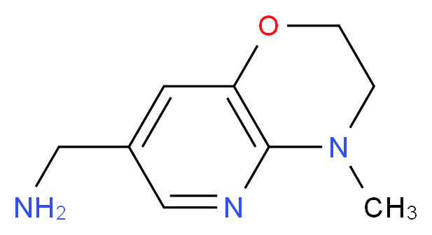 7-(Aminomethyl)-3,4-dihydro-4-methyl-2H-pyrido[3,2-b][1,4]oxazine 97%_分子结构_CAS_915707-59-4)