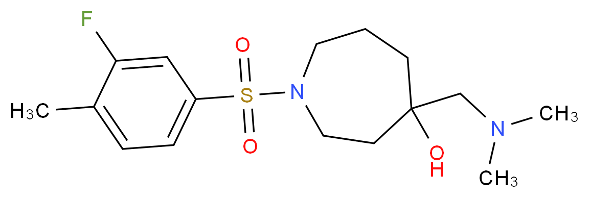 4-[(dimethylamino)methyl]-1-[(3-fluoro-4-methylphenyl)sulfonyl]-4-azepanol_分子结构_CAS_)