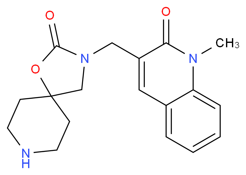 1-methyl-3-[(2-oxo-1-oxa-3,8-diazaspiro[4.5]dec-3-yl)methyl]quinolin-2(1H)-one_分子结构_CAS_)