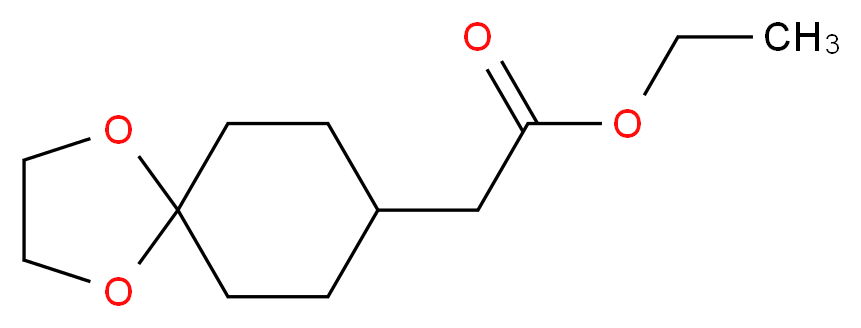 (1,4-Dioxa-spiro[4,5]dec-8-yl)-acetic acid ethyl ester_分子结构_CAS_62141-26-8)