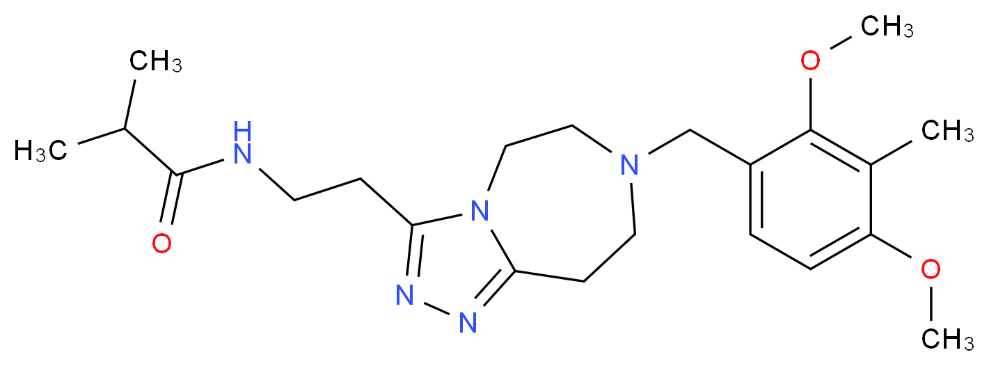 N-{2-[7-(2,4-dimethoxy-3-methylbenzyl)-6,7,8,9-tetrahydro-5H-[1,2,4]triazolo[4,3-d][1,4]diazepin-3-yl]ethyl}-2-methylpropanamide_分子结构_CAS_)