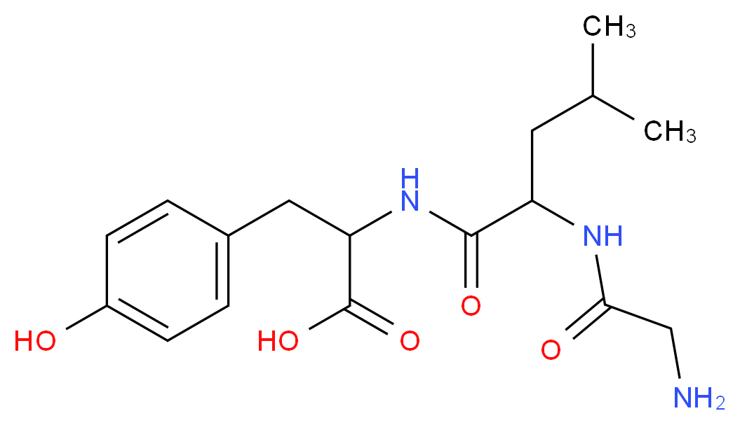 2-[2-(2-aminoacetamido)-4-methylpentanamido]-3-(4-hydroxyphenyl)propanoic acid_分子结构_CAS_4306-24-5
