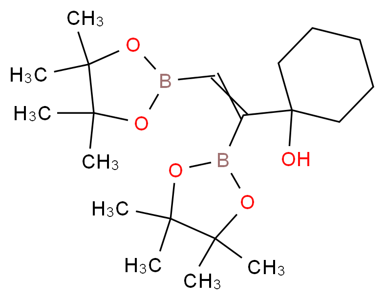 (E)-1-(1-羟基环己基)乙烯-1,2-二硼酸二(频哪醇)酯_分子结构_CAS_264144-69-6)