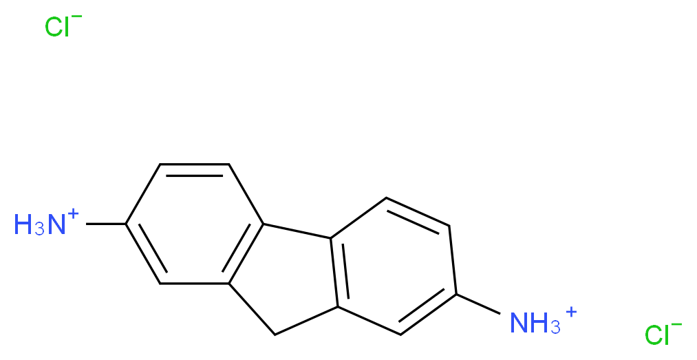 9H-fluorene-2,7-bis(aminium) dichloride_分子结构_CAS_13548-69-1