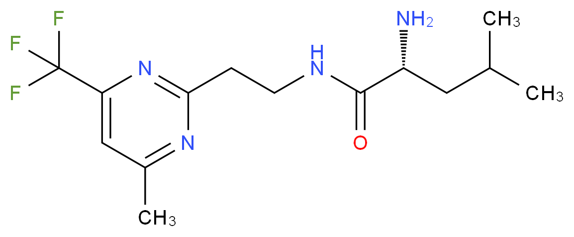 (2R)-2-amino-4-methyl-N-{2-[4-methyl-6-(trifluoromethyl)pyrimidin-2-yl]ethyl}pentanamide_分子结构_CAS_)