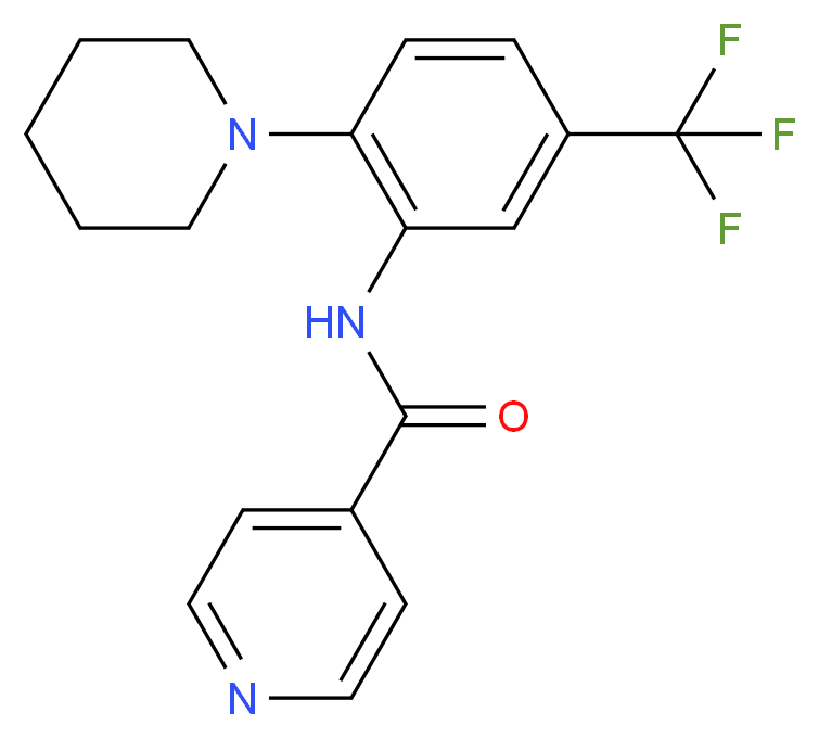 N-[2-(piperidin-1-yl)-5-(trifluoromethyl)phenyl]pyridine-4-carboxamide_分子结构_CAS_218156-96-8