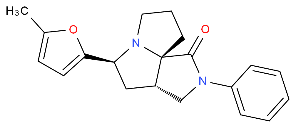 (3aS*,5S*,9aS*)-5-(5-methyl-2-furyl)-2-phenylhexahydro-7H-pyrrolo[3,4-g]pyrrolizin-1(2H)-one_分子结构_CAS_)