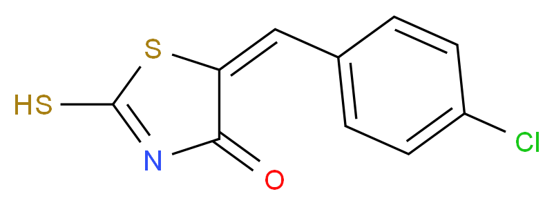 (5E)-5-(4-Chlorobenzylidene)-2-mercapto-1,3-thiazol-4(5H)-one_分子结构_CAS_81154-18-9)