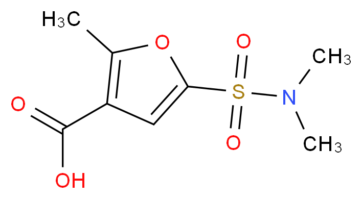 2-Methyl-(5-dimethylaminosulphonyl)furan-3-carboxylic acid 97%_分子结构_CAS_)