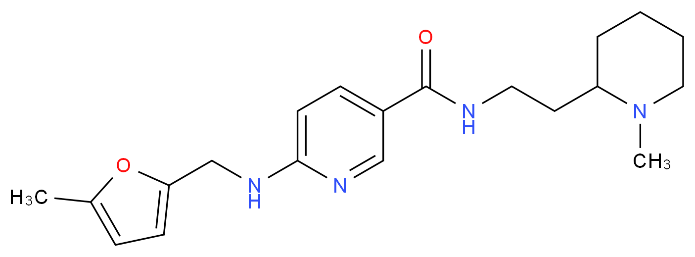 6-{[(5-methyl-2-furyl)methyl]amino}-N-[2-(1-methyl-2-piperidinyl)ethyl]nicotinamide_分子结构_CAS_)