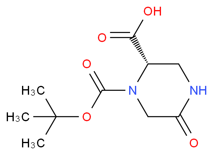 (2S)-1-[(tert-butoxy)carbonyl]-5-oxopiperazine-2-carboxylic acid_分子结构_CAS_1033713-11-9