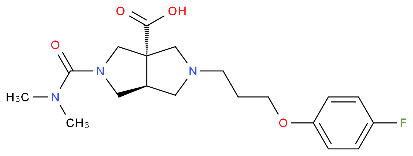 (3aS*,6aS*)-2-[(dimethylamino)carbonyl]-5-[3-(4-fluorophenoxy)propyl]hexahydropyrrolo[3,4-c]pyrrole-3a(1H)-carboxylic acid_分子结构_CAS_)