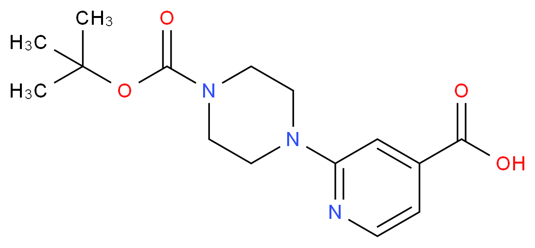 2-{4-[(tert-butoxy)carbonyl]piperazin-1-yl}pyridine-4-carboxylic acid_分子结构_CAS_654663-42-0