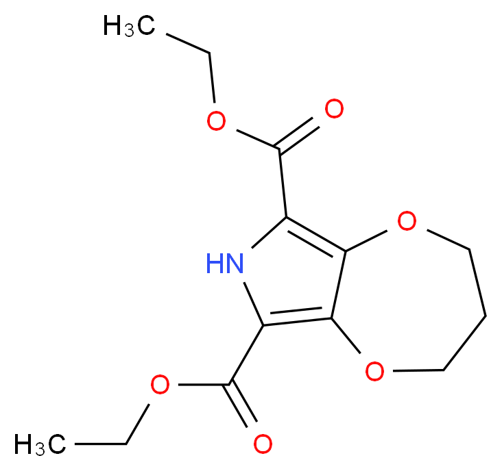 6,8-diethyl 2H,3H,4H,7H-[1,4]dioxepino[2,3-c]pyrrole-6,8-dicarboxylate_分子结构_CAS_870704-20-4