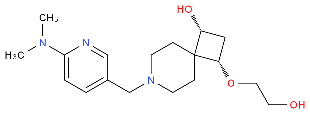 (1R*,3S*)-7-{[6-(dimethylamino)-3-pyridinyl]methyl}-3-(2-hydroxyethoxy)-7-azaspiro[3.5]nonan-1-ol_分子结构_CAS_)
